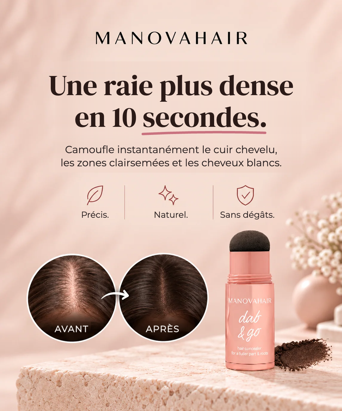 Correcteur Manovahair : une raie plus dense en 10 secondes